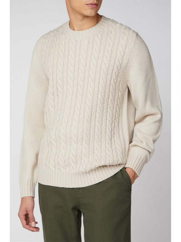 Ben Sherman Cable Knit Sweater 4xl Ecru loving the sales