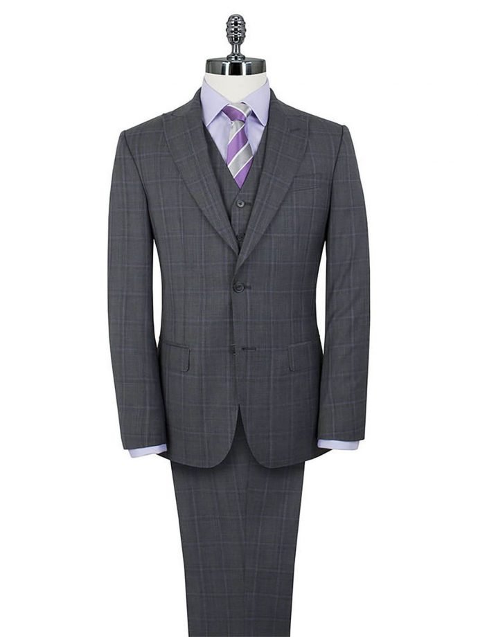 Stvdio Grey Purple Overcheck Peak Lapel Suit Jacket 40l Grey loving the sales
