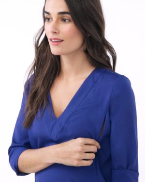 Alice In Blue - Long Sleeve V Neck Nursing And Maternity Blouse loving the sales