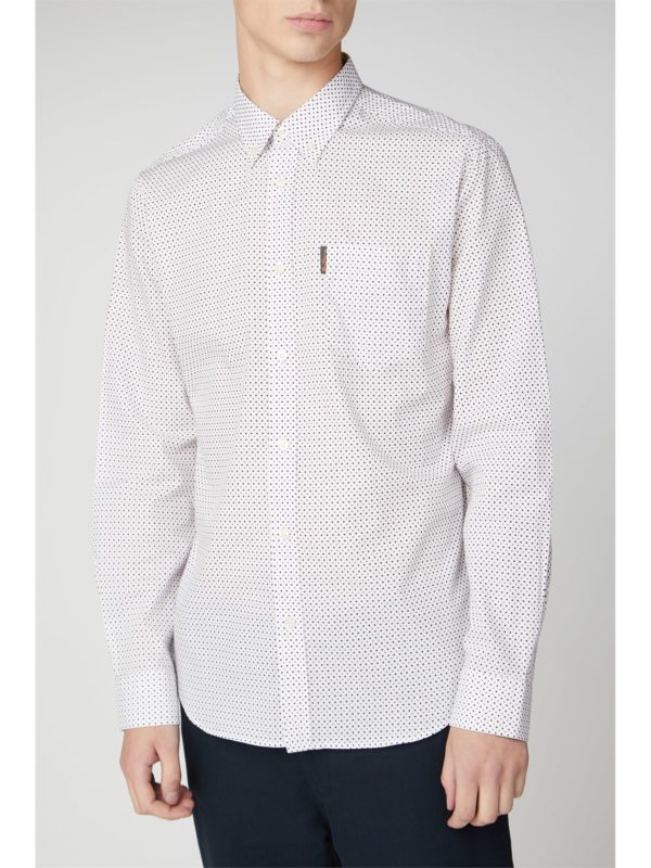 Ben Sherman Long Sleeve Contrast Spot Print Shirt 4xl White loving the sales