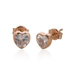 9ct Rose Gold Cubic Zirconia Heart Stud Earrings 5.58.8383 loving the sales