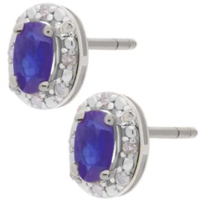 9ct White Gold Oval Tanzanite And Diamond Cluster Earrings Bs0006e-T2a loving the sales