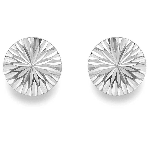 9ct White Gold Round Disc Stud Earrings Se248 loving the sales