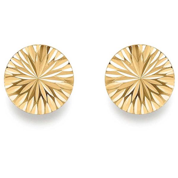 9ct Yellow Gold Round Disc Stud Earrings Se247 loving the sales
