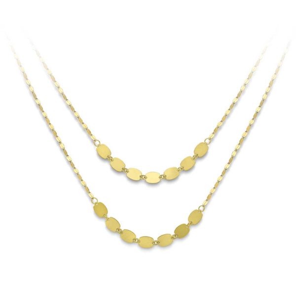 9ct Yellow Gold Two Row Necklace Cn080-18 loving the sales
