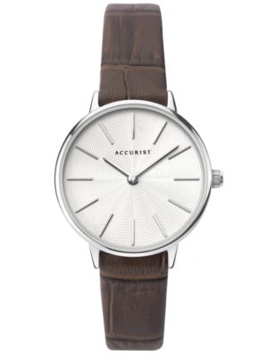 Accurist Ladies Contemporary White Patterned Dial Brown Leather Strap Watch 8320 loving the sales
