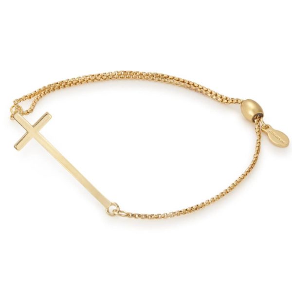Alex And Ani Gold Plated Cross Adjustable Chain Bracelet Pc17ebcrg loving the sales