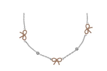 Olivia Burton Bow & Ball Silver & Rose Gold Necklace loving the sales