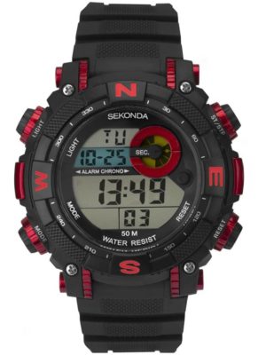 Sekonda Mens Black Red Rubber Digital Watch 1525 loving the sales