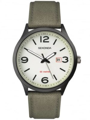 Sekonda Mens Casual White Luminous Dial Green Fabric Strap Watch 1507 loving the sales