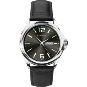 Sekonda Mens Stainless Steel Dark Brown Dial Leather Strap Watch 1655 loving the sales
