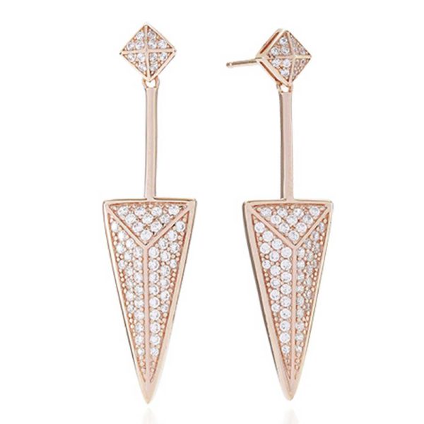 Sif Jakobs Rose Gold-Plated 'Pecetto Grande' White Cubic Zirconia Arrow Earrings Sj-E0463-Cz(Rg) loving the sales