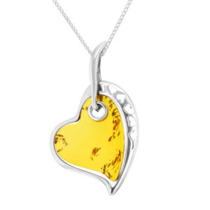 Silver Amber Heart Pendant P449 loving the sales