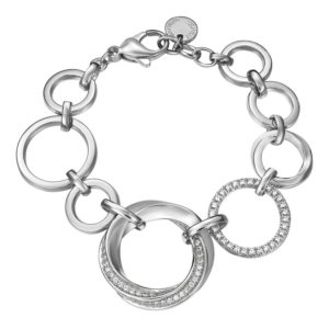 Silver Cubic Zirconia Large Circles Bracelet Elbr91317a180 loving the sales