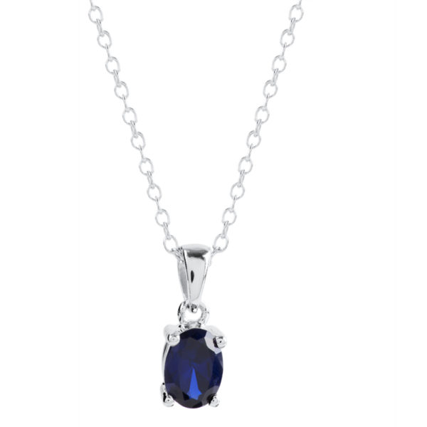 Silver September Oval 'sapphire Blue' Cubic Zirconia Pendant Ojs0018p-Cz-Bs loving the sales