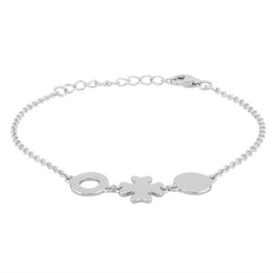 Sterling Silver Clover Circle And Disc Bracelet Br01067a loving the sales
