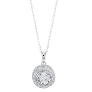 Sterling Silver Floating White Cubic Zirconia Pendant Mp01717r-Cz loving the sales