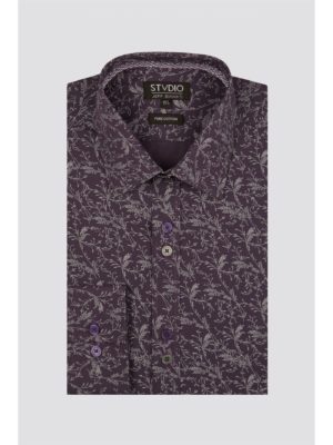 Studio Purple Vines Print Shirt 15.5 Purple loving the sales