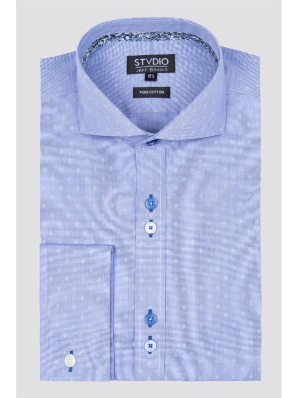 Stvdio Blue Circles Dobby Shirt 14.5 Blue loving the sales