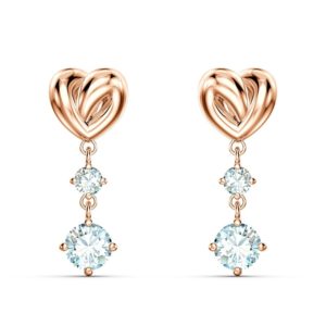 Swarovski Lifelong Heart Rose Gold Tone White Crystal Dropper Earrings 5517942 loving the sales
