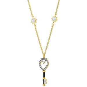 Swarovski Tarot Magic White Crystal Key Gold Tone Necklace 5490917 loving the sales