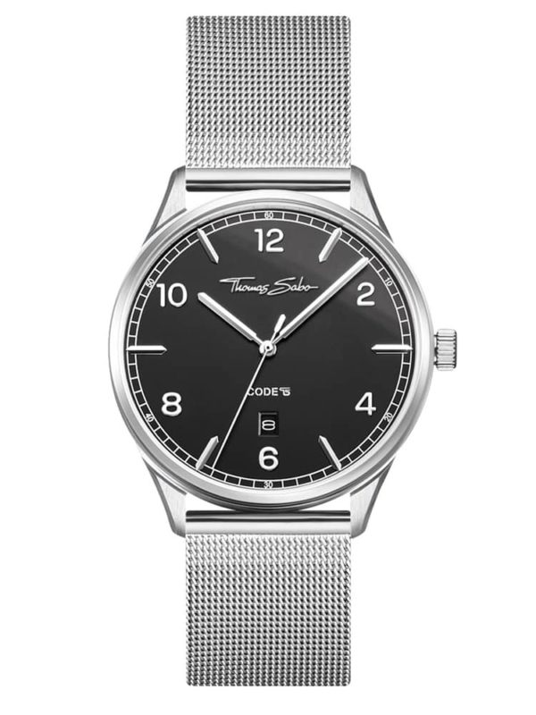 Thomas Sabo Code Ts Stainless Steel Black Dial Mesh Bracelet Watch Wa0339-201-203-40mm loving the sales