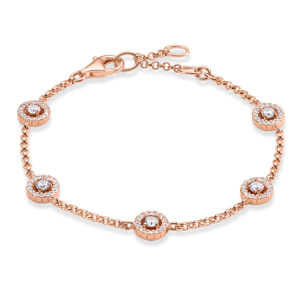 Thomas Sabo Rose Gold Plated Cubic Zirconia Multi Cluster Bracelet A1231-416-14 loving the sales
