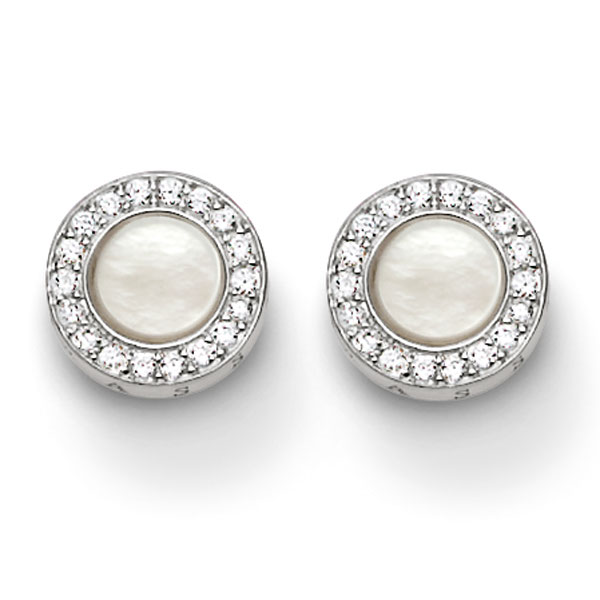 Thomas Sabo Silver Pavã© Mother Of Pearl Stud Earrings H1861-030-14 loving the sales