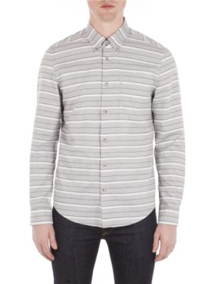 Grey Long Sleeve Tipping Horz Stripe Marl Shirt Em8 Light Ash Marl | Ben Sherman - Xs loving the sales