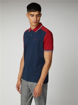 Red & Navy Cut And Sew Block Polo Shirt | Ben Sherman | Est 1963 - Small loving the sales