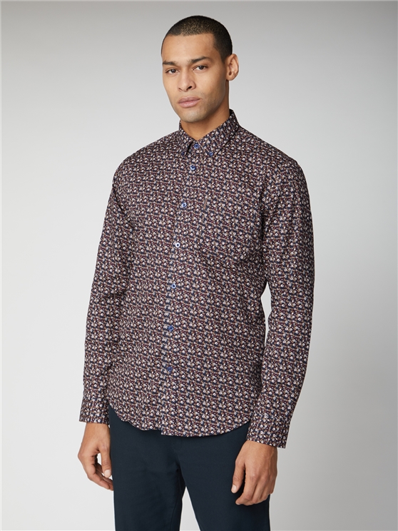 Wine Red Long Sleeve Floral Shirt | Ben Sherman | Est 1963 - Small loving the sales