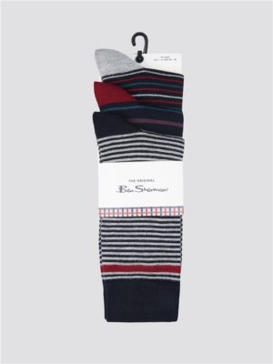 Ben Sherman 3 Pack Of Stripe Socks Navy | Ben Sherman - 7-11 loving the sales