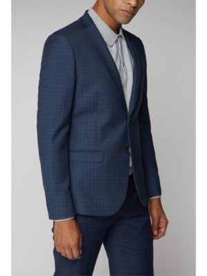 Ben Sherman Blue Micro Check Suit Jacket 38r Blue loving the sales