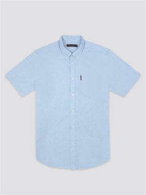 Blue Short Sleeve Polka Dot Shirt Sky | Ben Sherman - Small loving the sales