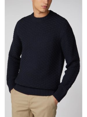 Ben Sherman Textured Crew Neck Sweater 4xl Navy loving the sales