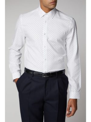 Ben Sherman White Long Sleeve Dobby Shirt 15 Off White loving the sales