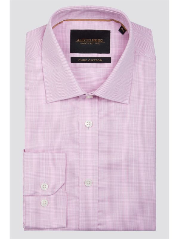 Branded Pink Prince Of Wales Check Shirt 15.5 Pink loving the sales