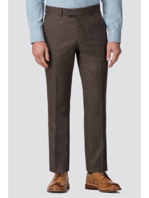 Brown Textured Tailored Trouser 36r Brown loving the sales