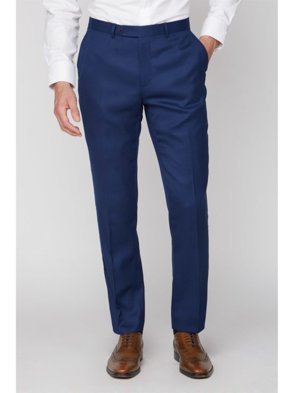 Jeff Banks Blue Textured Regular Fit Suit Trousers 32r Blue loving the sales