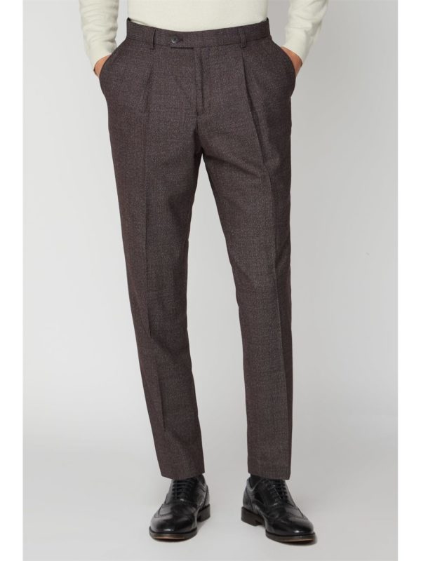Jeff Banks Stvdio Burgundy Speckle Ivy League Trousers 30s Burgundy loving the sales