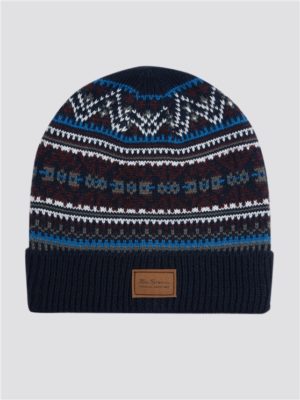 Men's Blue Fairisle Knitted Woolly Hat | Ben Sherman | Est 1963 - One Size loving the sales