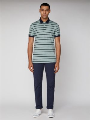 Men's Textured Blue Stripe Polo Shirt | Ben Sherman | Est 1963 - Small loving the sales