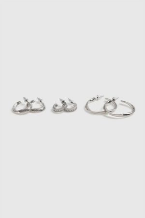 Silver Rhinestone Earring Pack