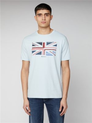 Sky Blue Union Jack Pixel Print T-Shirt | Ben Sherman | Est 1963 - Xs loving the sales