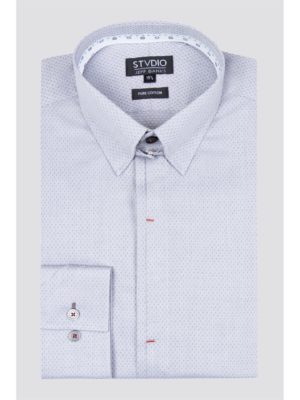Stvdio Grey Diamond Dobby Shirt 17.5 Grey loving the sales