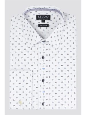 Stvdio White Geo Floral Shirt 16.5 White loving the sales