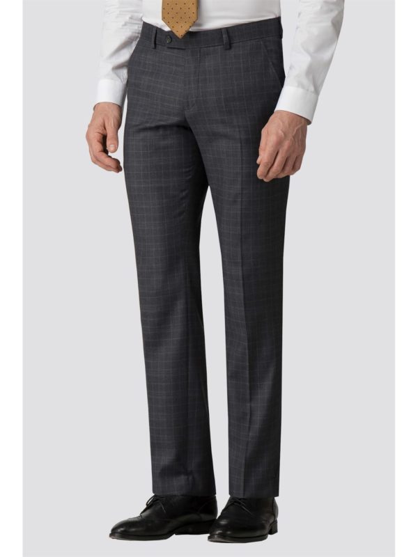 The Collection Charcoal Tonal Check Tailored Fit Trousers 34s Charcoal loving the sales