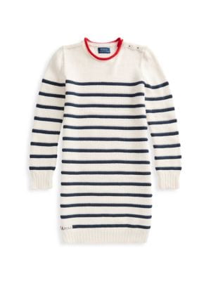 Girl's Nautical Stripe Cotton Sweater Dress loving the sales