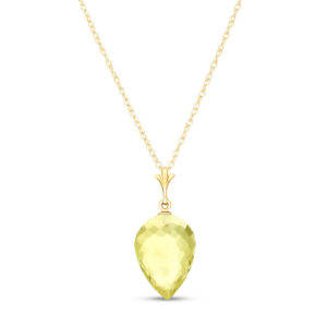 Lemon Quartz Briolette Pendant Necklace 9 Ct In 9ct Gold loving the sales