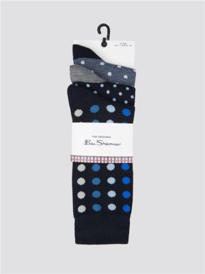 Ben Sherman 3 Pack Of Spotted Socks Navy | Ben Sherman - 7-11 loving the sales
